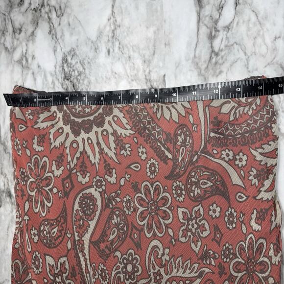 Charter Club Skirt Womens 6 Silk Boho Gypsy 90s Fairy Grunge Peasant Floral FLAW - Picture 4 of 9